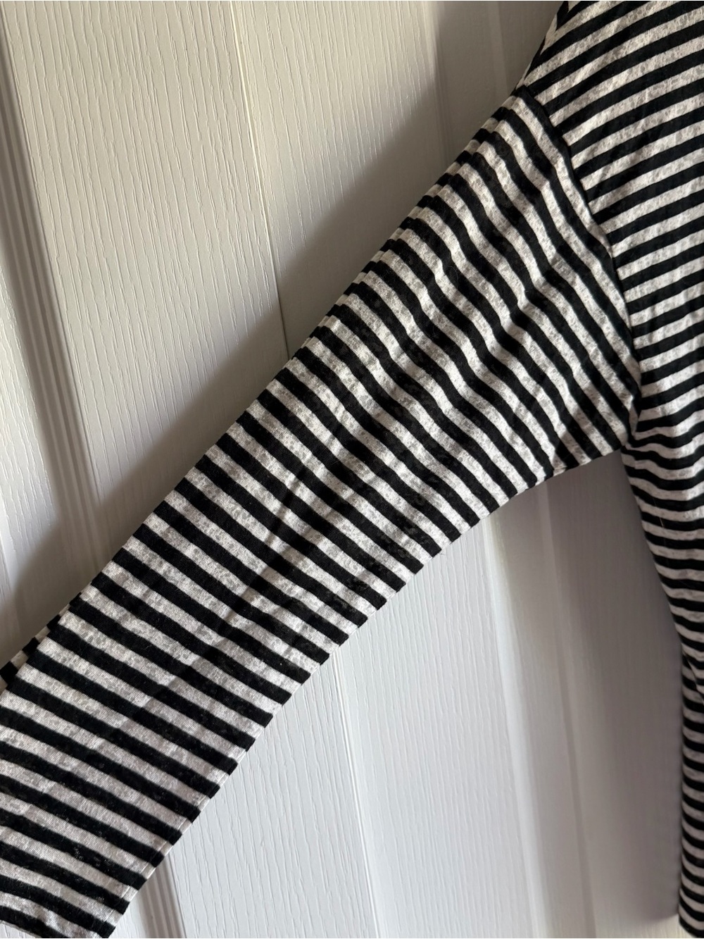 AllSaints Rita Long Sleeve Black Striped T-Shirt - Picture 4 of 8